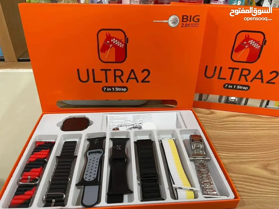 ساعة ذكية( ULTRA 2( 7 in 1 strap    ساعة الترا الذكية – الإصدار الجديد بالحجم الكبير 49mm متوفرة