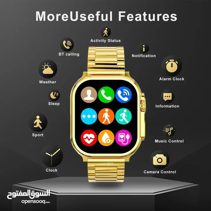 Ultra max Gold Smart Watch Bluetooth Call Men Smartwatch Newest Watch Ultra Wireless