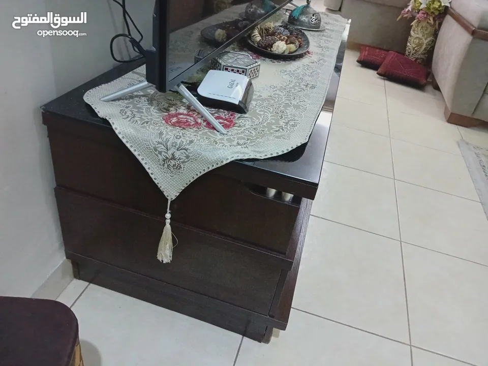 طاولة وسط  وطاولة تلفزيون خشب صولد متين لغرفة الجلوس