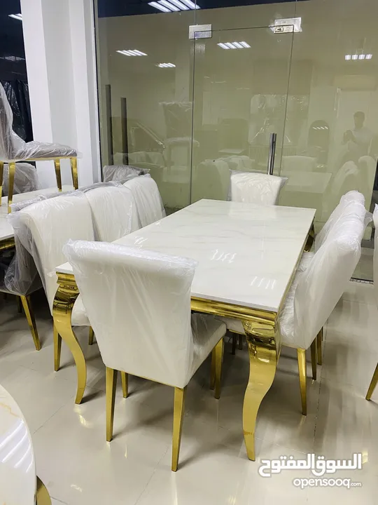 Dining Table Golden steel and Marble