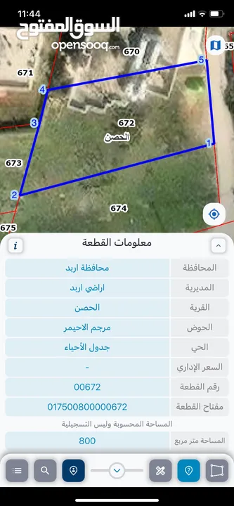 ارض للبيع في الحصن حوض مرجم الاحيمر