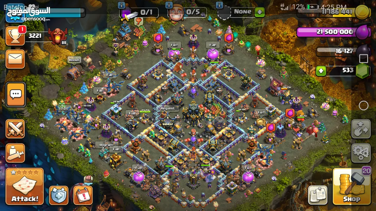 Clash of Clans TH 17 Semi max for Sale. Price 65BHD