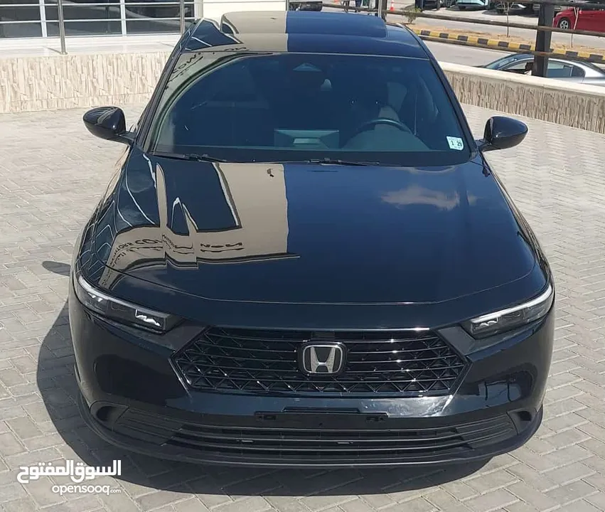 هوندا اكورد موديل 2024 لون اسود فحص كامل تصلح للاعفاءات اوالعمومي اومجمركة