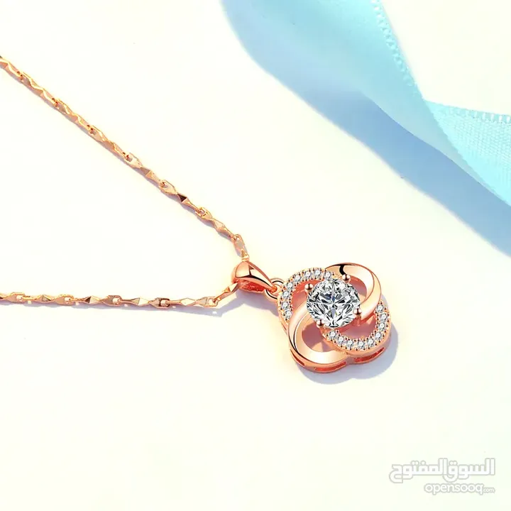 Necklace 925 Sterling Silver Plated 18k Rose Gold Necklace Female Clover Clavicle Chain For Girlfrnd