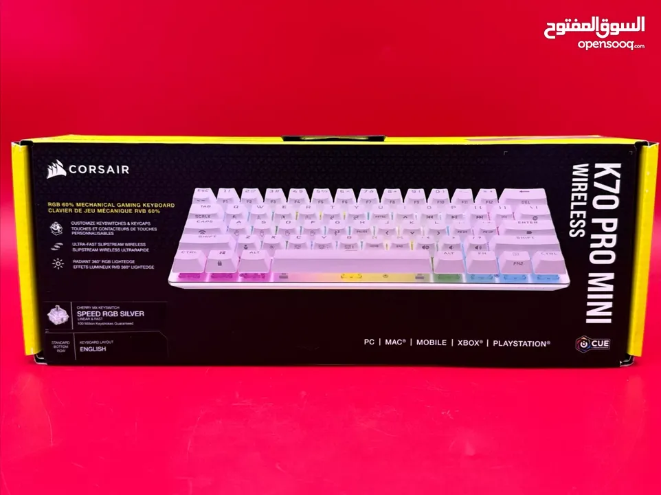 للبيع كيبورد ميكانيكال احترافي براند كورسير For sale mechanical pro keyboard Corsair k70 pro mini