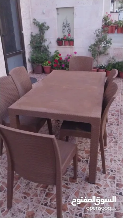 طقم جلسة خارجية انيق ب6كراسي +طاولة