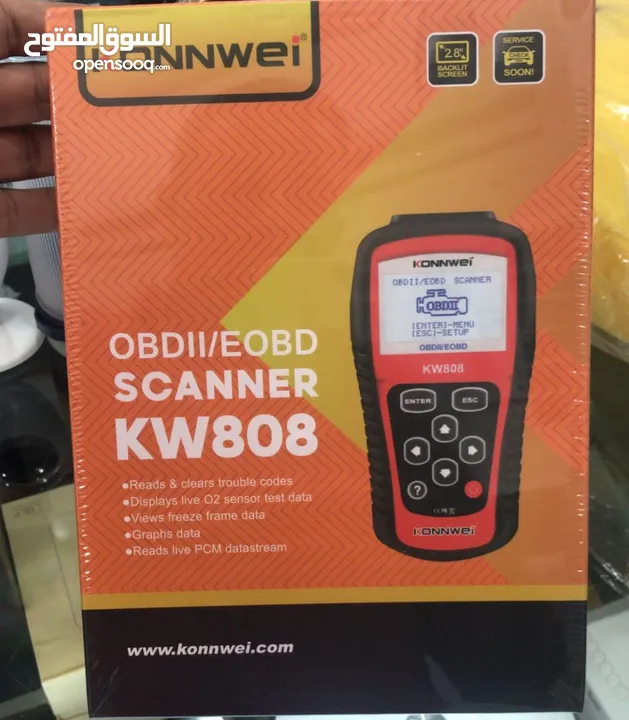 جهاز فحص أعطال السيارة التلقائي OBDII/EOBD SCANNER KW808  يساعدك في معرفة سبب فحص ضوء المحرك