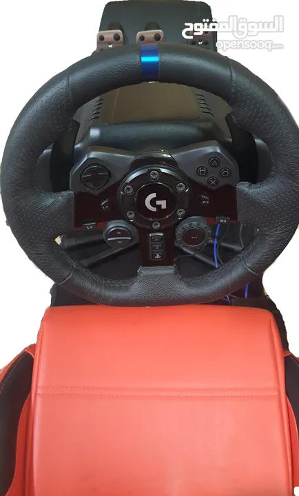 كرسي ريسنج + Logitech G923 + جير + هاند بريك Racing chair+Logitech G923+Gear+Handbrake.