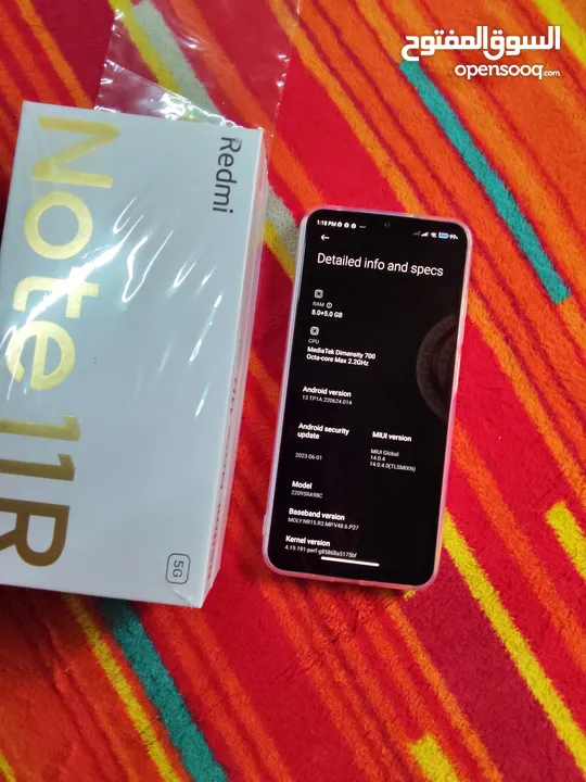 Redmi note 11R 5g version 8+5/256 just opened box with warranty interested call me or message me