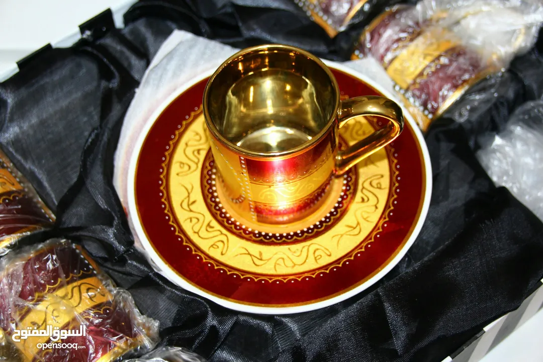طقم فناجين قهوة مذهب فاخر Golden coffee cups set