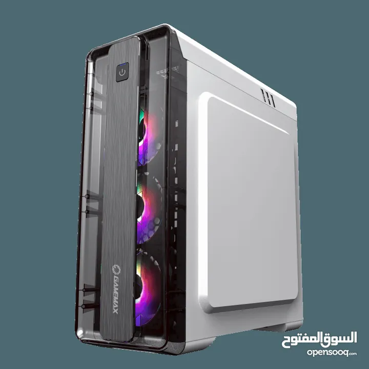 كيس جيمنغ فارغ احترافي جيماكس تجميعة Gamemax Gaming PC Case MoonLight FRGB WT