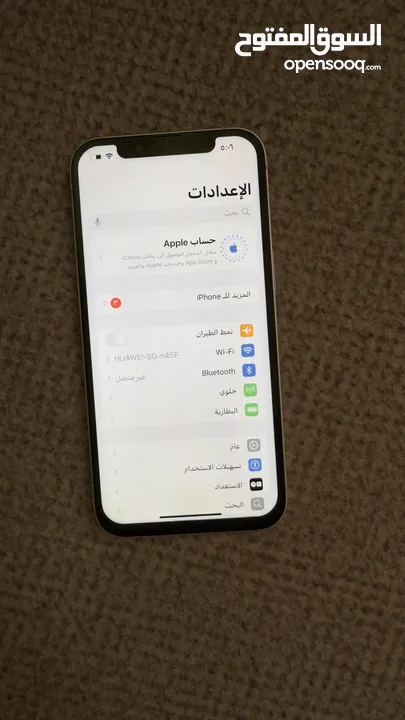 ايفون 13 السعة 128 جيجابايت مستعمل تم تبديل البطارية و الشاشة الخارجية فقط