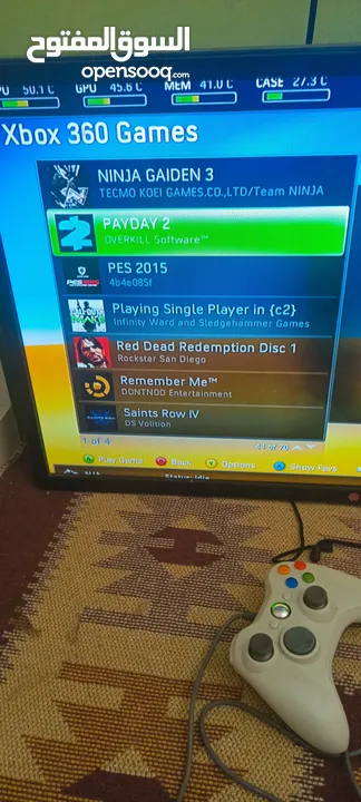 جهاز اكس بوكس 360 مهكر مع ايدتين مع أكثر من 150 لعبه مع جميع الكوابل الخاصه بالجهاز
