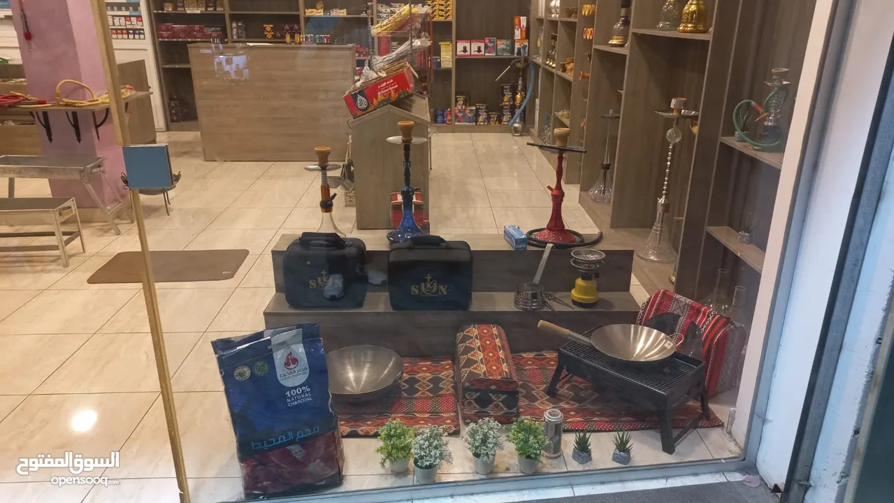 ديكور محل اراجيل خشب
