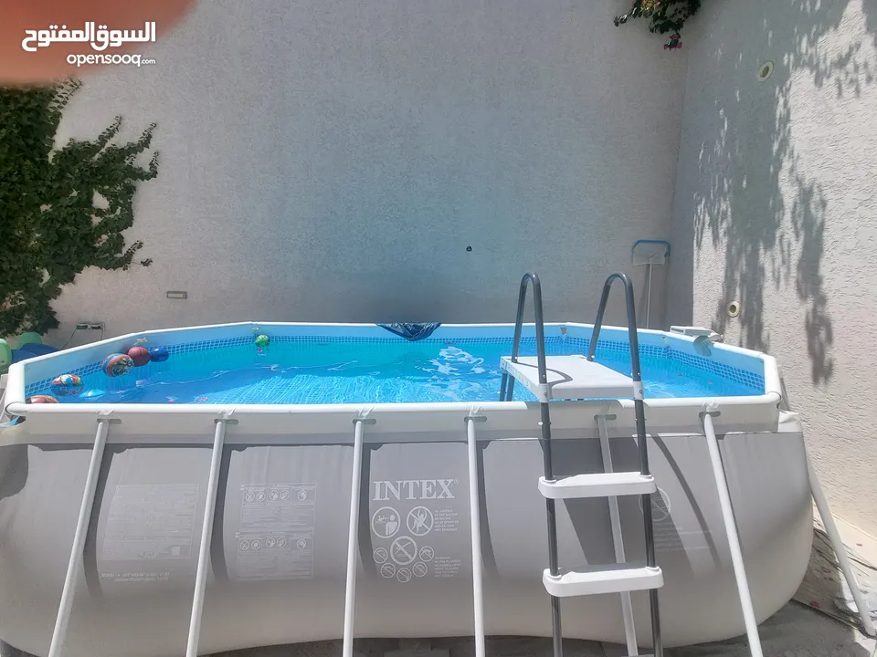 مسبح INTEX الامريكي بطول 5.05متر وعرض 2.74متر وعمق رهيب 1.22متر وبسعر حصري ومميز واقلىسعر في الاسواق