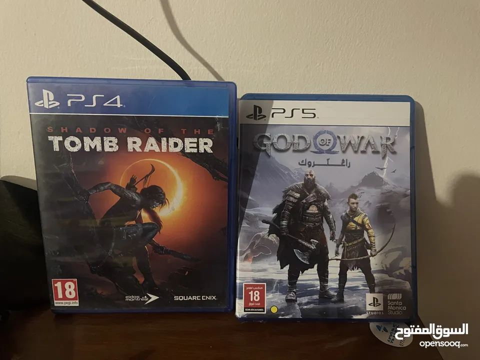 للبيع god of war & tomp raider ps4-ps5