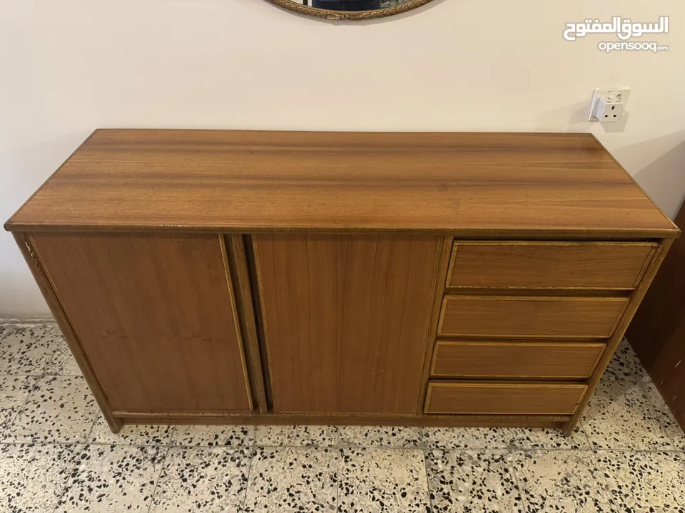 • Brown Dinning Table with 6 Chairs • Set of 4 Tables  • Brown Buffet with 4 Drawers