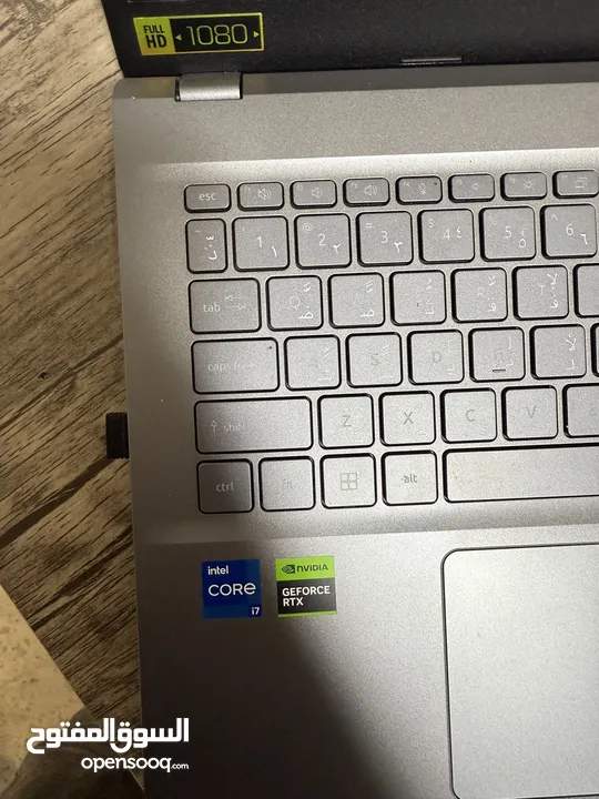 لاب توب ايسر حاله ممتازه Acer gen12 core i7 Ram 8 gb Invidia 2050