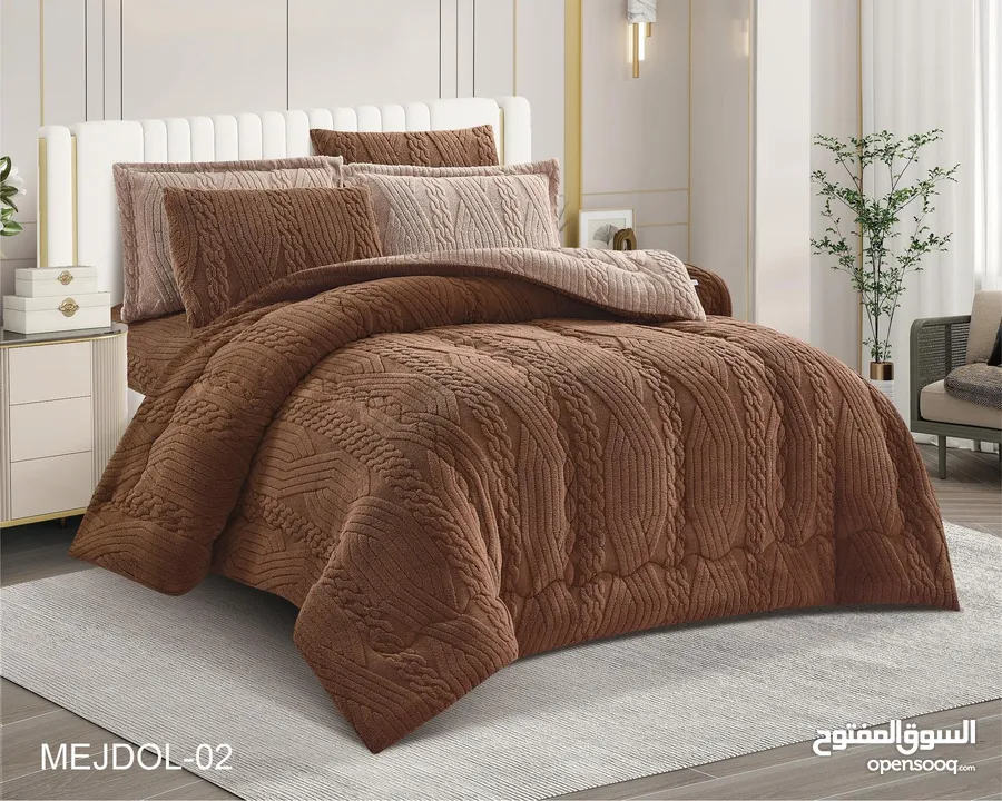 مجموعة Majdol بالنقشة الجديدة والوزن الثقيل 6500 غم  مجوز 6 قطع مزوج يستخدم عالوجهين كل وجه لون مثل