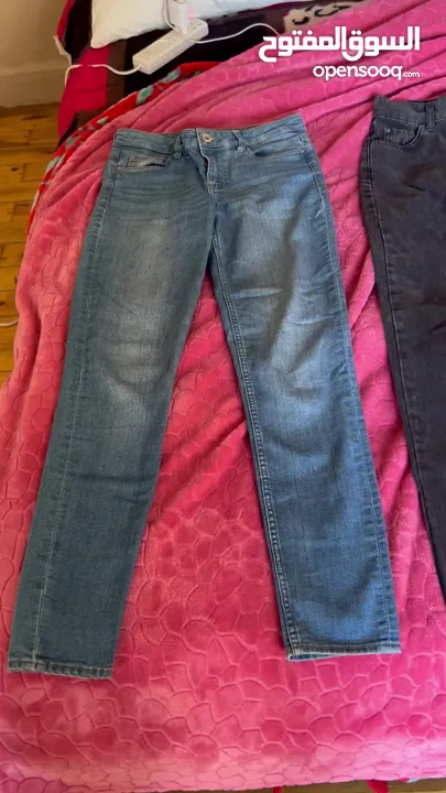 3 jeans: 1 from Zara dark blue , 1 from Pull&Bear, and 1 from H&M