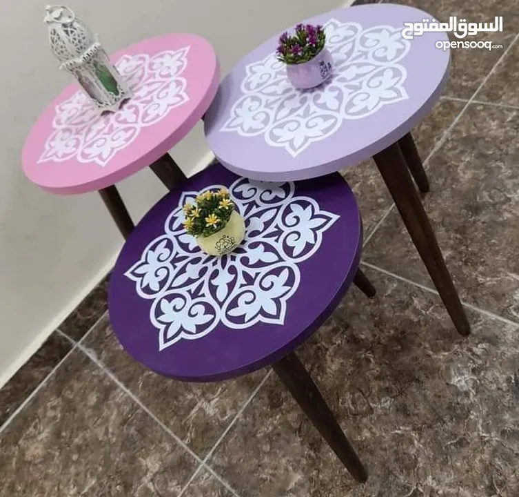 طاولات سرفيس 3 قطع ب 15 دينار  الاطقم pvc حراري  مقاوم للمي والرطوبه الخدوش ومكفولين  سارع بالطلب  .