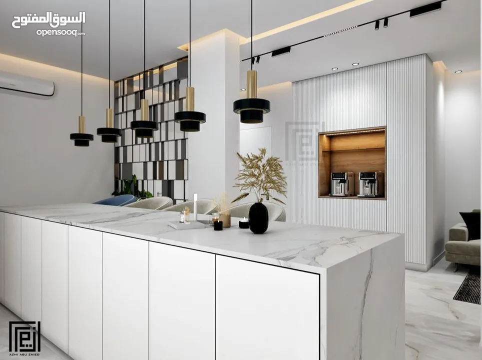 شقة مميزة بإطلالة مميزة مشطبة لغاية القصارة مع تصميم ديكور داخلي