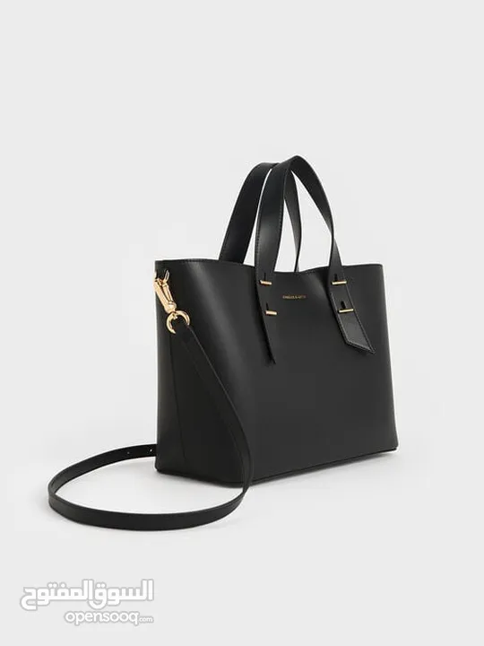 شنطة تشارلز اند كيث اصلية  Black Shania Tote Bag - CHARLES & KEITH