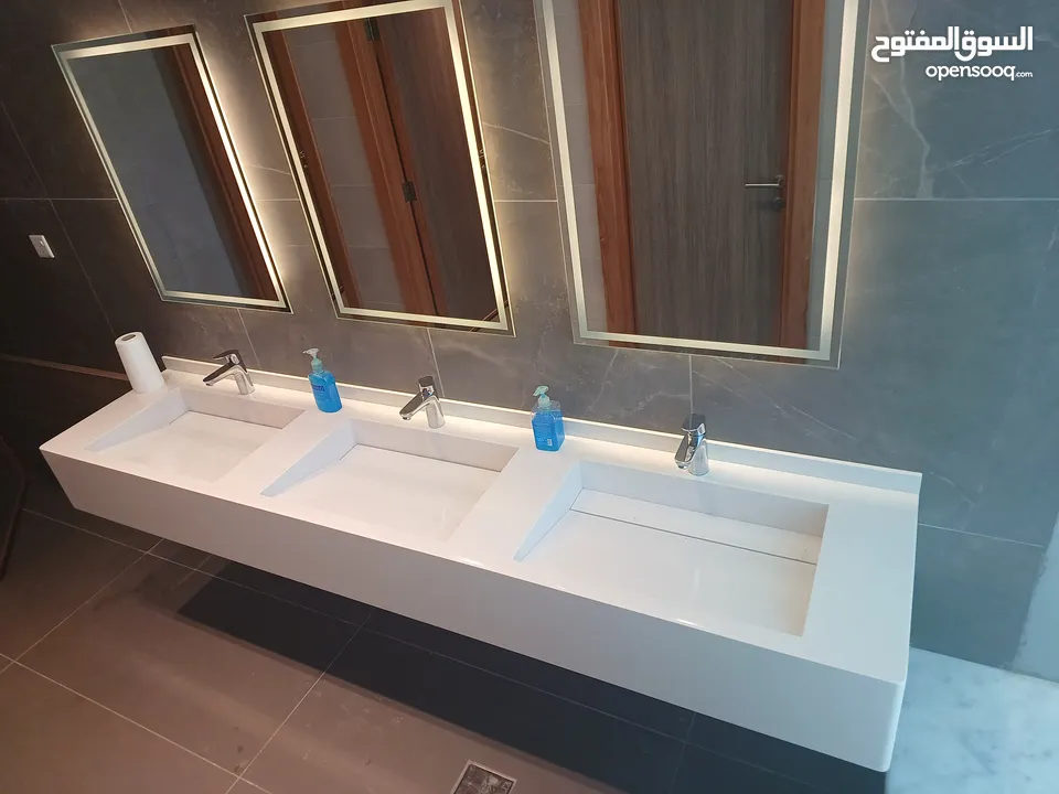 تفصيل مغاسل رخام صناعي مغسله كاونتر كاونترات corian كوريان كورين اكريليك مغسلة كوارتز بورسلان ديكور