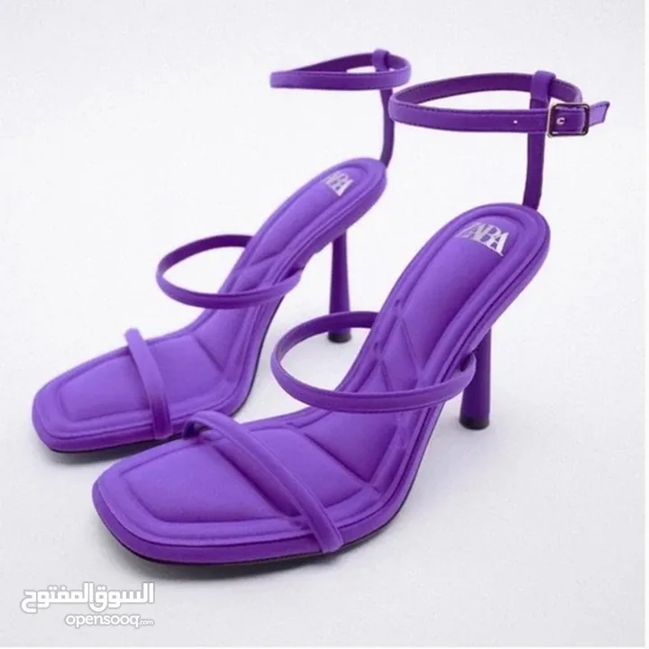 Zara woman’s purple padded insole high heel sandals