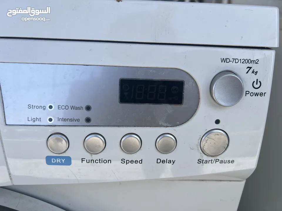 غسالة مع حماصة (نشافة) 7kg للبيع national electric ،الحالة جيد جدا