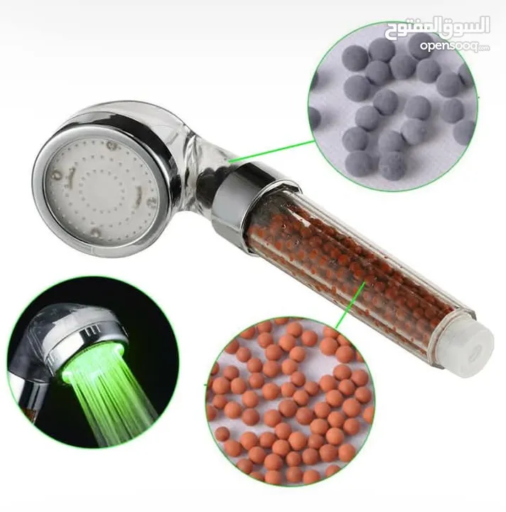 الدوش العجيب المضئ + تقويه ضغط الماء LED shower بدون كهرباء او بطاريات دش حمام