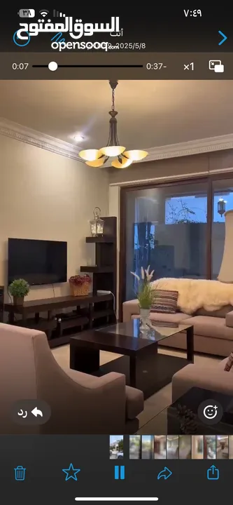 شقة  ارضية مفروشة  للإيجار السنوي والشهري في عبدون