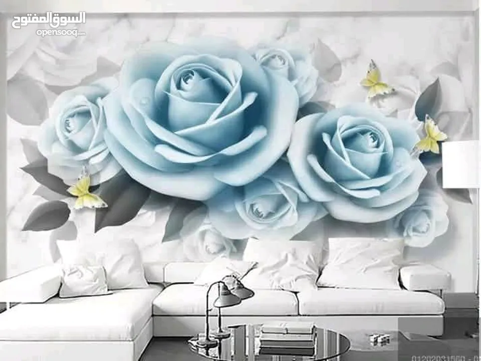 ورق الحائــــــــــــط ال 3D القطعـــــــــه الواحــــــــده بدون فواصل تصميمات مختلفة مع إمكانية ا