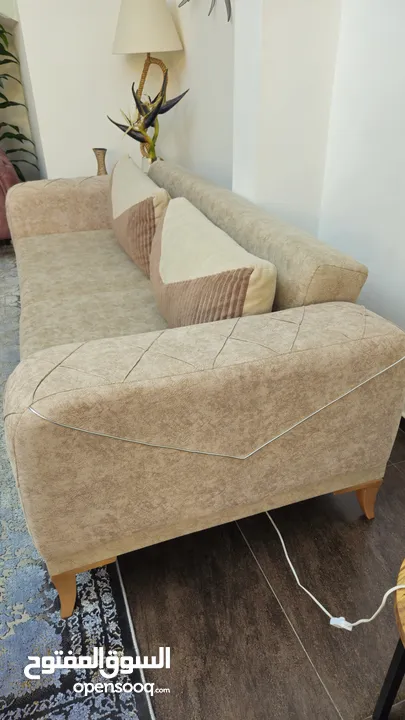 One Turkish made 3 seater sofa and 2 single chairs. Very clean and carefully used.