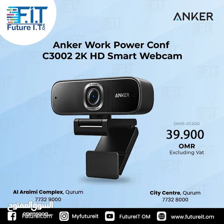 Anker Work Power Conf C3002 2K HD Smart Webcam