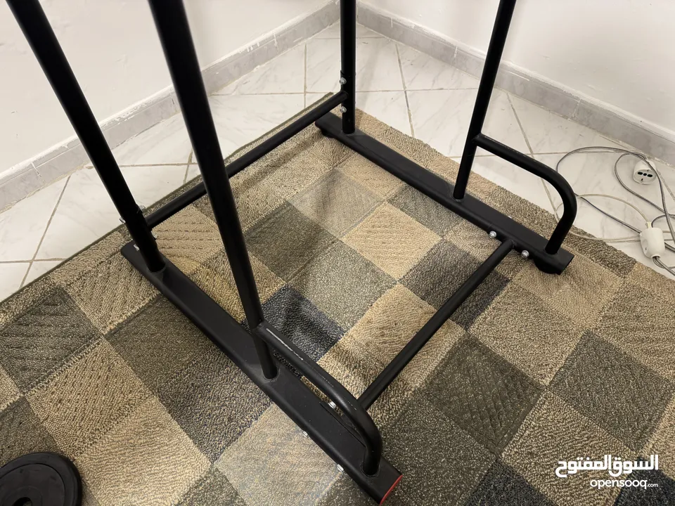 Pull Up Bar and Dip Station, Adjustable Height, Padded Grips