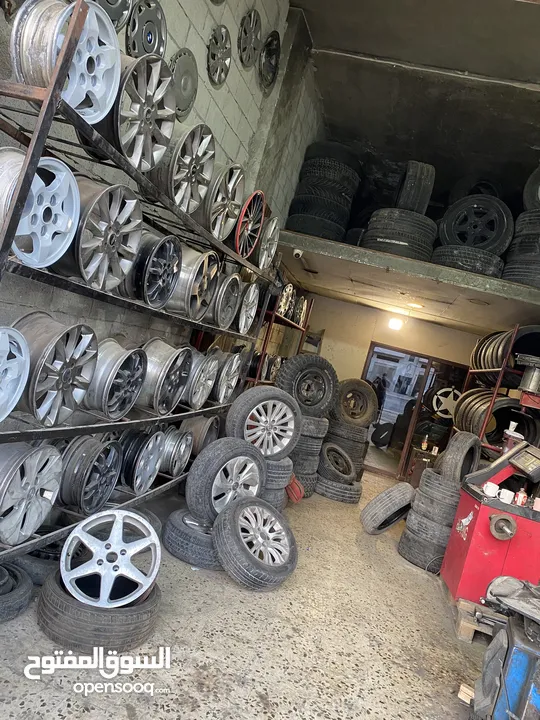 محل كوشوك وجنطات للبيع مجهز بالكامل