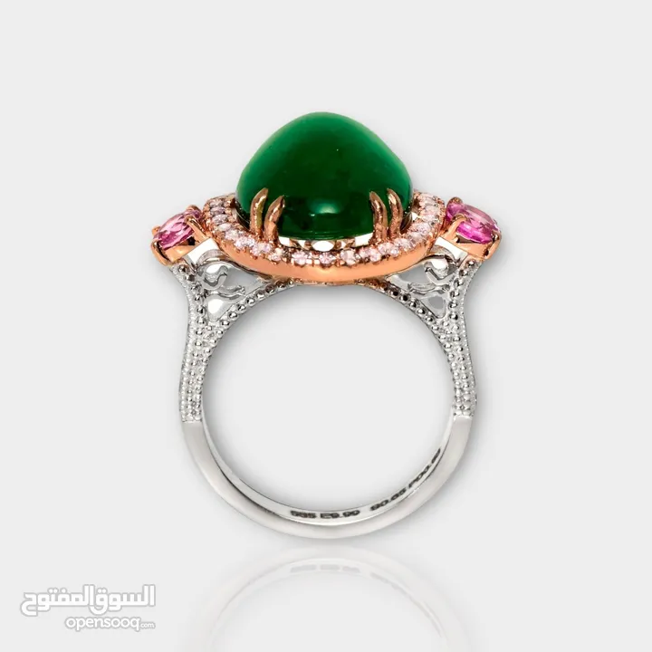 jewellery tanzanite set/emerald ring pink diamond