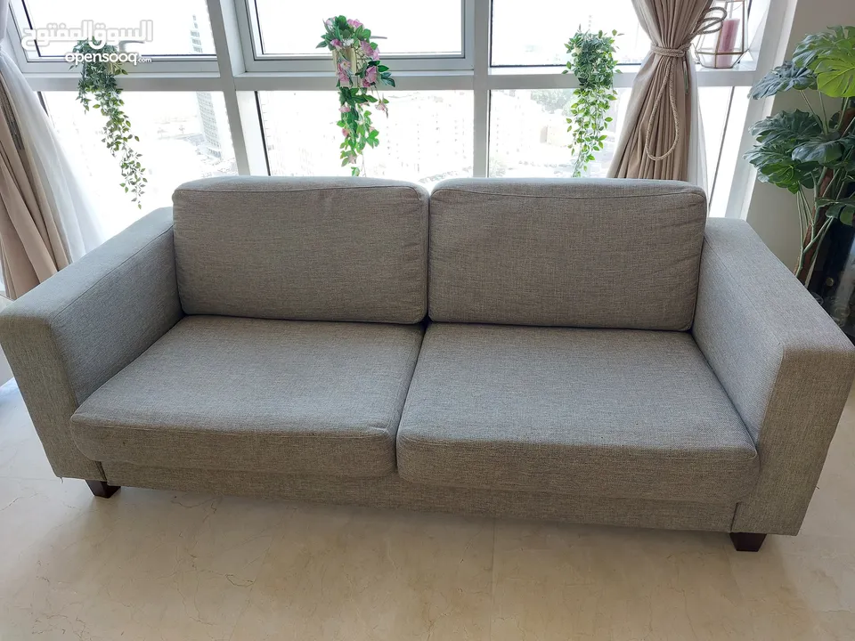 3 + 3 + 1 Branded Grey Sofa set for sale in excellent condition