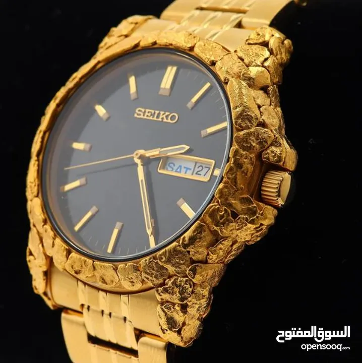 Seiko Gold Nugget Overlay wacth for sale.