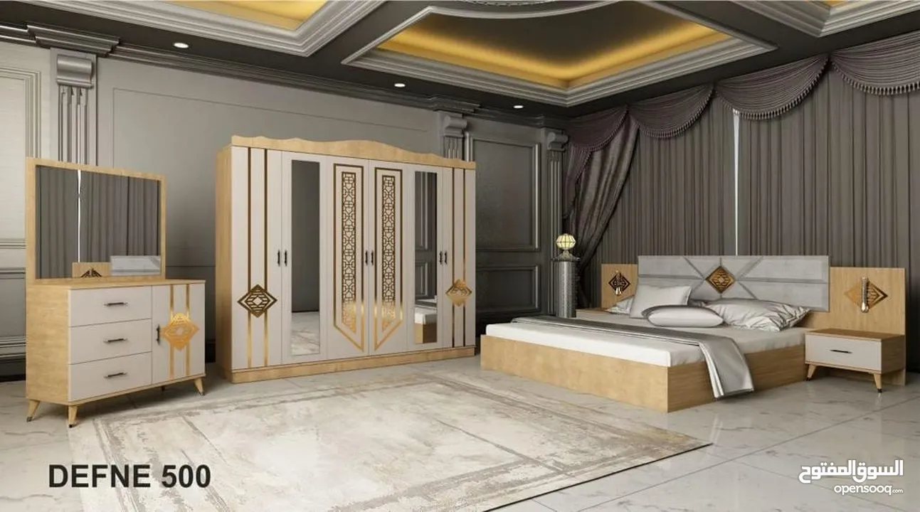 غرف نوم تركي 7 قطع مميزه شامل تركيب ودوشق مجاني