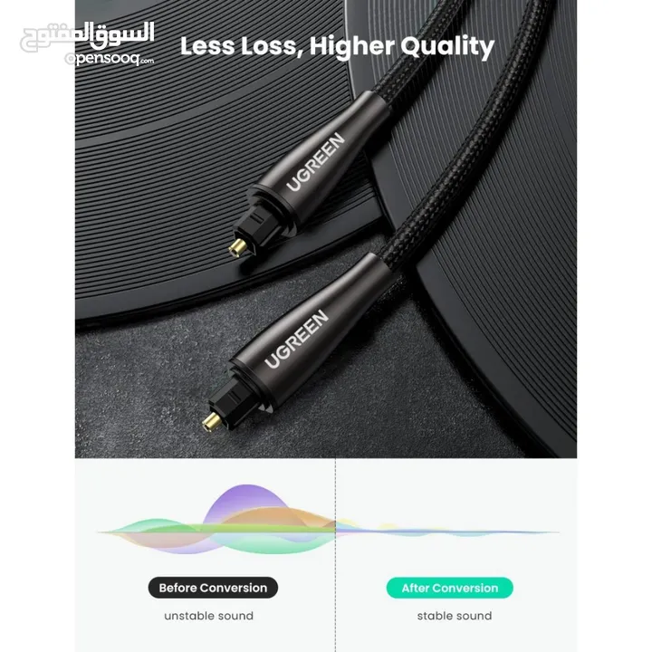 UGREEN AV108 Digital Toslink Audio Cable-3M كيبل يوجرين ديجيتال للصوت 3 متر