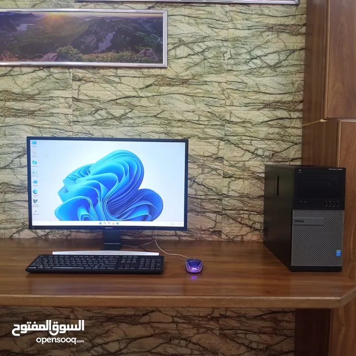للبيع كمبيوتر كامل DEL ديل  (4790 Intel Core i7) مع شاشة منحنية سامسونج 27 انش بحالة ممتازة