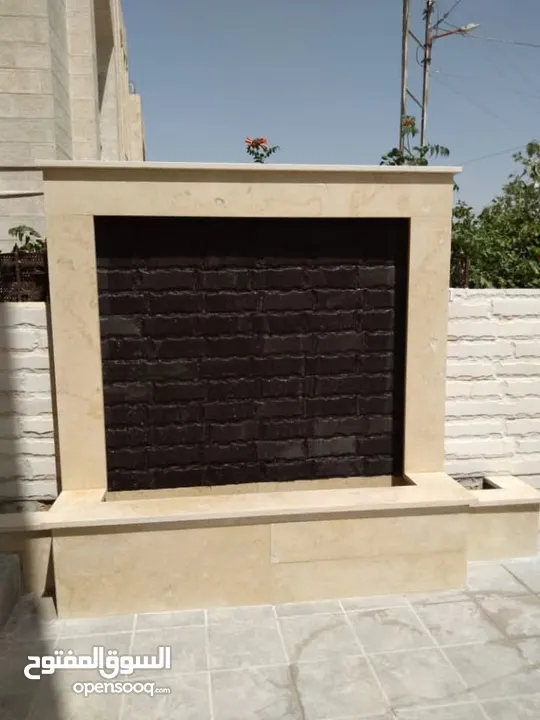 نوافير وشلالات وبابكيو احواض زريعه جميع انواع الحجر البناء والديكوارات