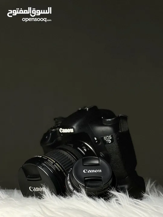 ‏Canon Eos 7D + عدسات