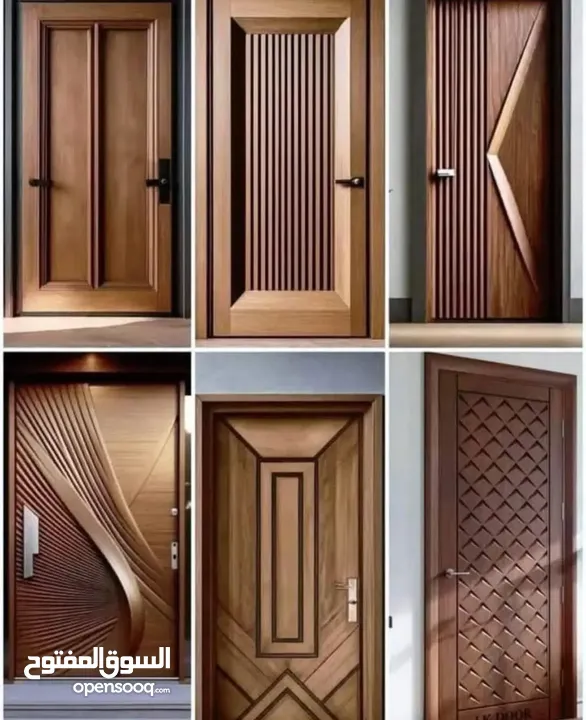 ابواب خشبيه داخليه و خارجيه بتصاميم حديثه وفاخره وعصريه جميع الانواع دهان  او تلبيس pvc  وقشره بلوط
