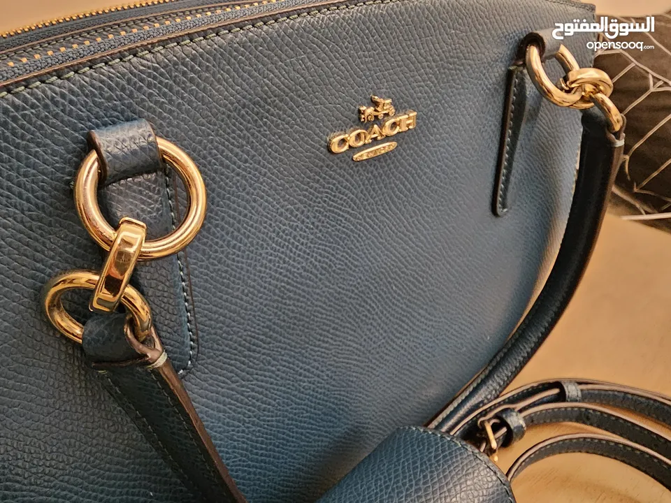 Coach Mettalic Blue Leather Full size Bag