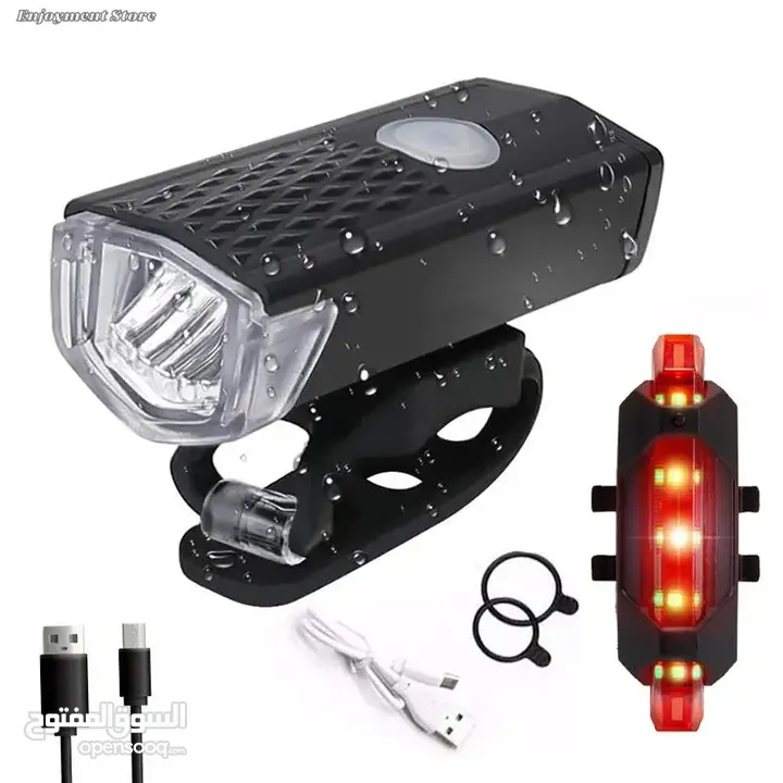 Ensemble d'éclairage LED aste USB pour vélo, lampe de poche pour vélo de route VTT, lampe de sauna a