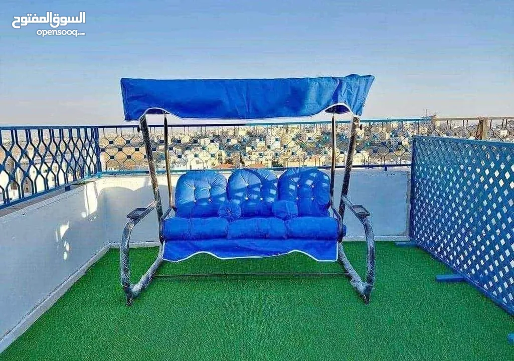 مرجيحه ثلاثية #ايطالي  جميع الالوان الفرش قماش وتربورف ضد الشمس والماء والعوامل الخارجية