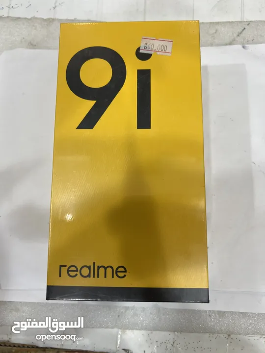 Realme 9i 6/128 Gb black جديد بالكرتون رام 6 ذاكره 128 لون اسود